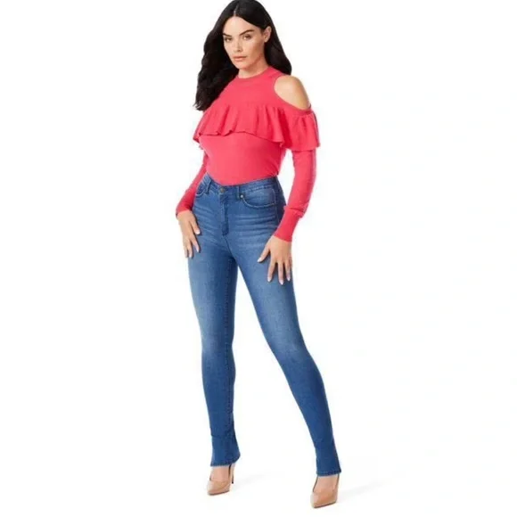 NWT SOFIA JEANS/ Pink/ Cold shoulders/ Knit long sleeve sweater/ Size US S - Picture 2 of 16